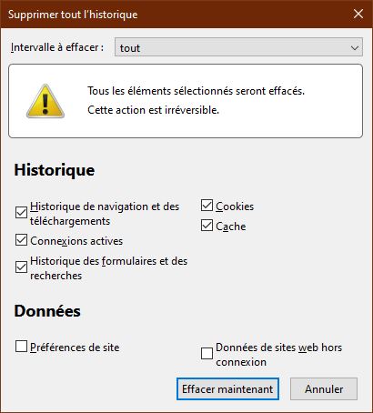 Effacer le cache de Mozilla Firefox